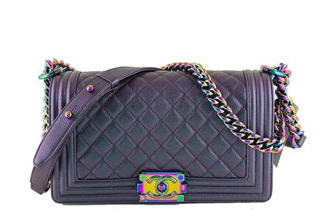 chanel iridescent boy bag